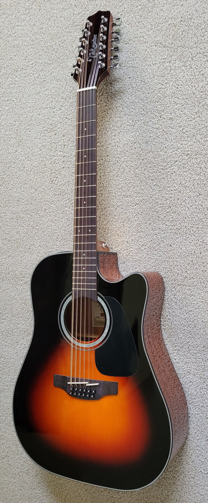 Takamine GD30CE-12 BSB 12 String Acoustic Electric Guitar, Gloss Brown Sunburst, Hard Shell Case
