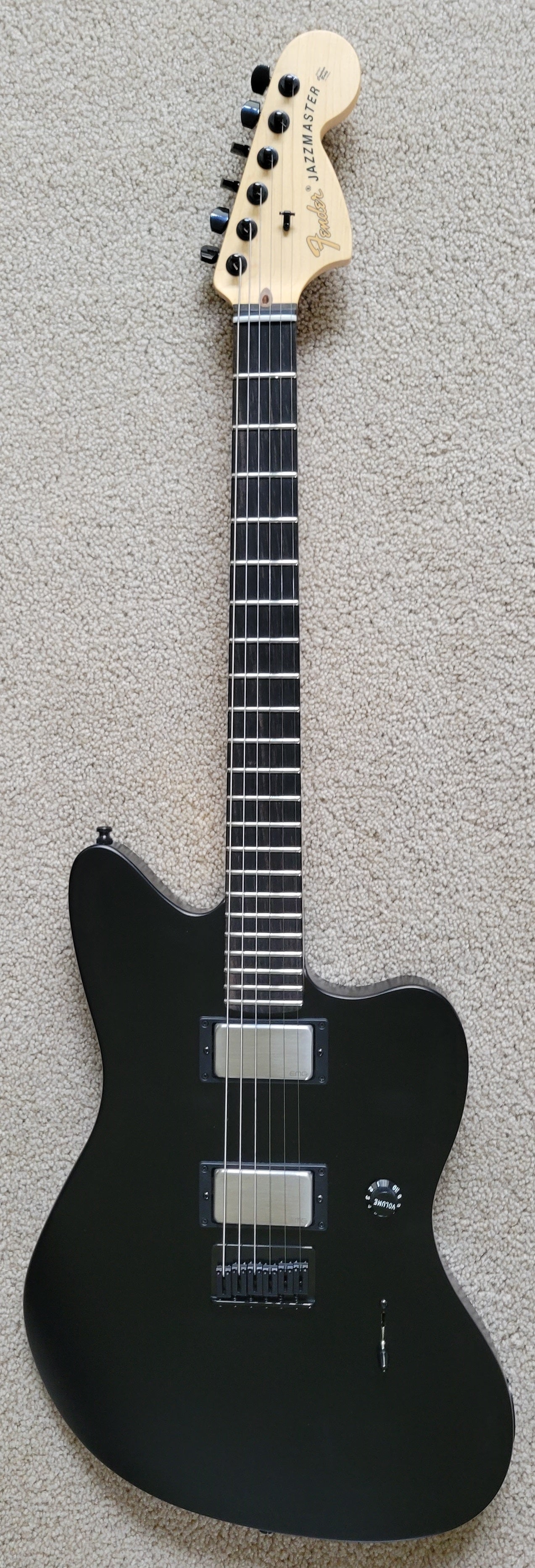 Fender Jim Root Jazzmaster Electric Guitar, Deluxe Black Tweed Hardshell  Case