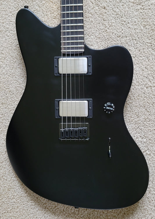 Fender Jim Root Jazzmaster Electric Guitar, Deluxe Black Tweed Hardshell Case