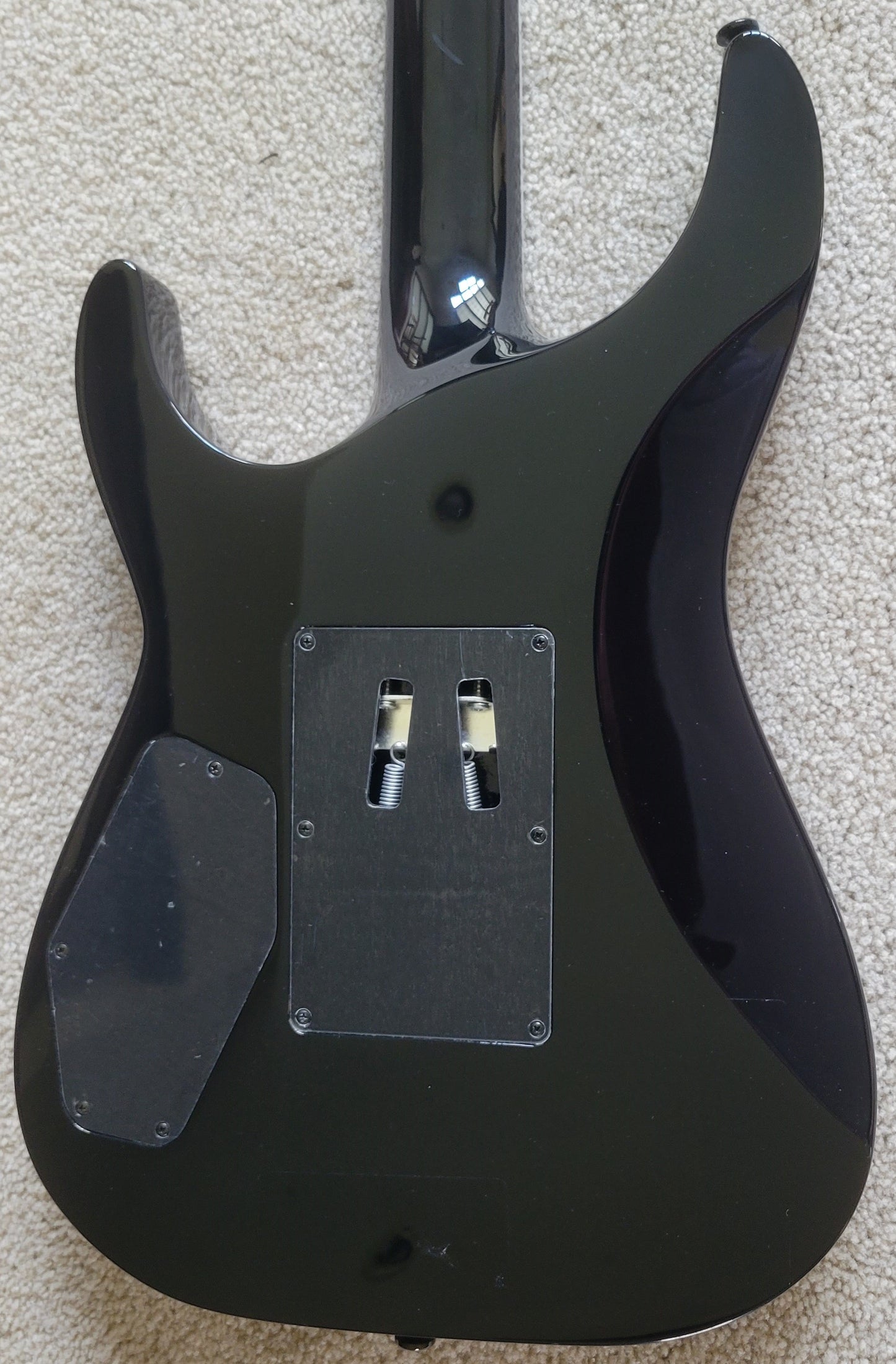 Kramer SM-1 Figured Electric Guitar, Black Denim Perimeter, New TKL Gig Bag