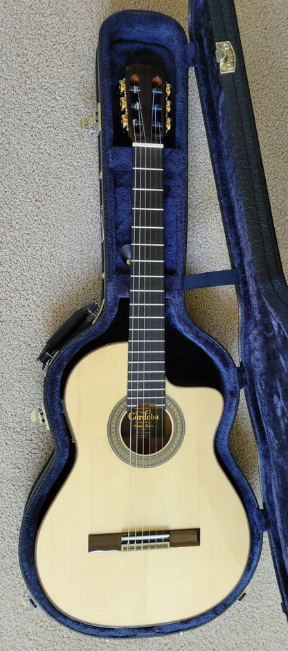 Cordoba 55FCE Negra Ziricote Spanish Classical Acoustic Electric Guitar, New HumiCase