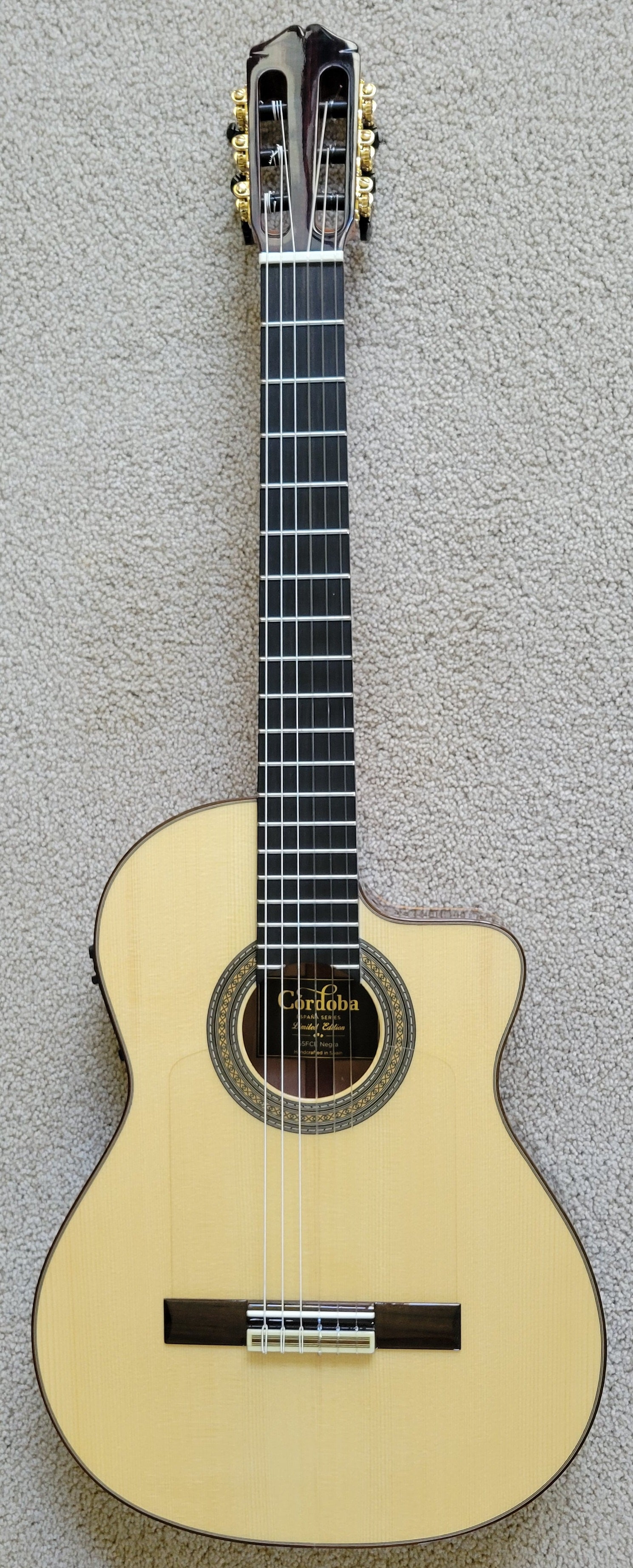 Cordoba 55FCE Negra Ziricote Spanish Classical Acoustic Electric Guita –  Bad Rabbit Guitars