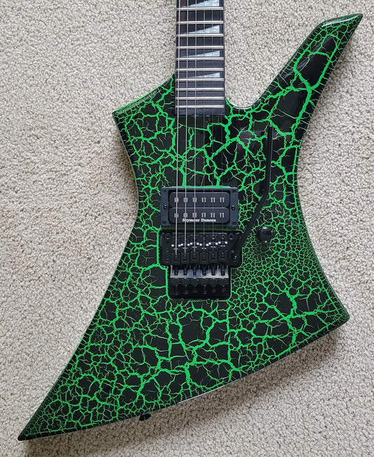 Jackson Pro Series Signature Brandon Ellis Kelly Electric Guitar, Green Crackle, Jackson Gig Bag