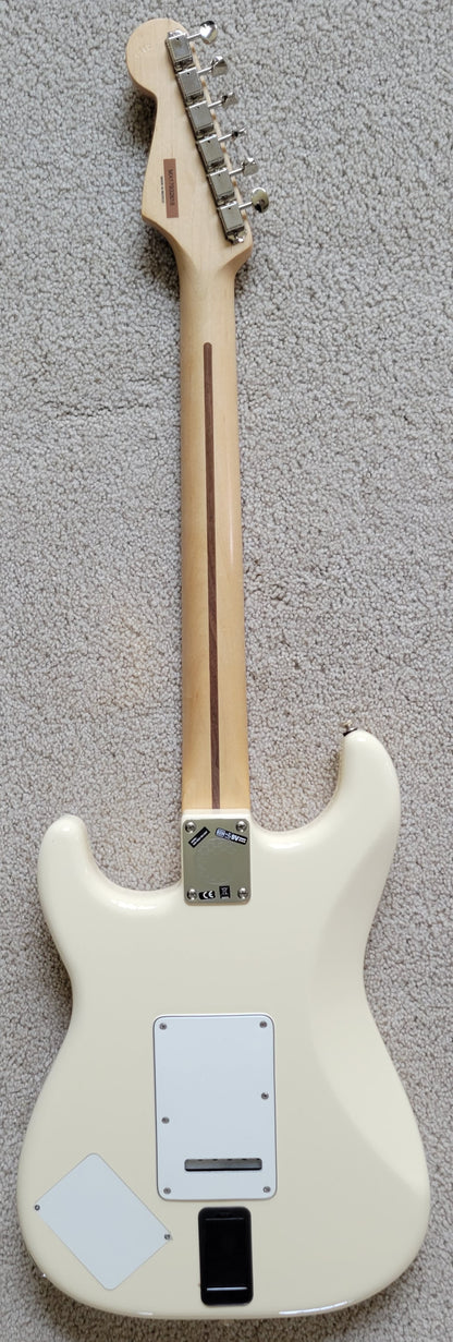 Fender EOB Sustainer Stratocaster Electric Guitar, Olympic White, New Gig Bag