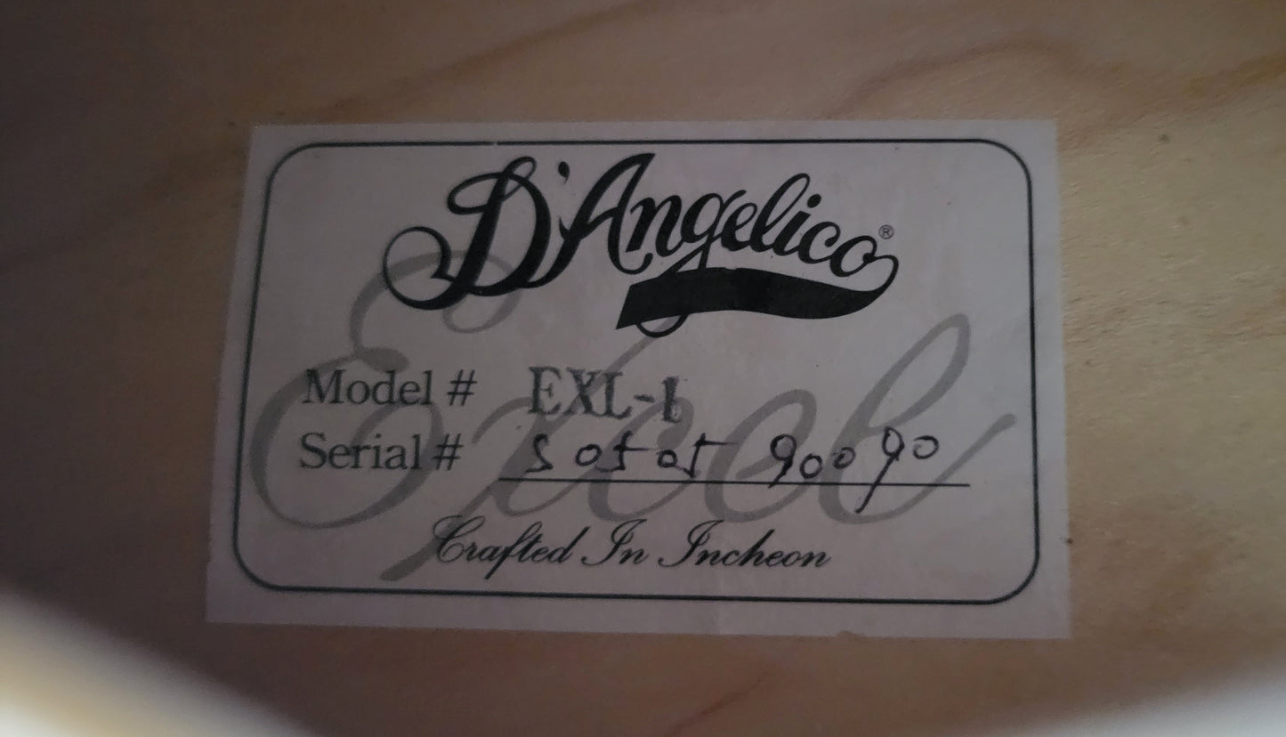D'Angelico Excel EXL-1 Single Cutaway Hollowbody Electric Guitar, Vintage Sunburst