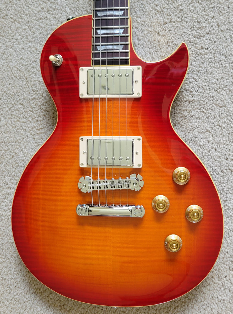 New Zemaitis Z22 Series Z22FF Flame Top Electric Guitar, Vintage Cherry  Burst, New Gig Bag