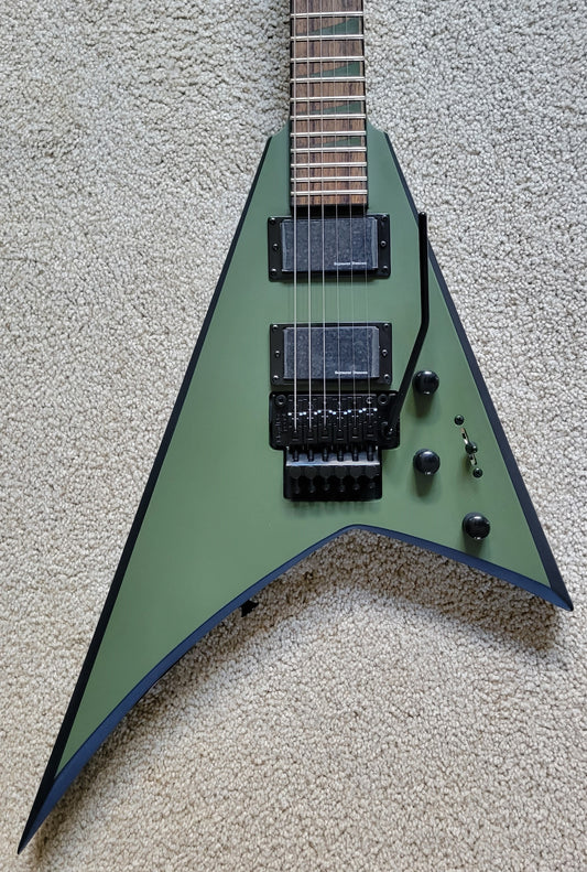 Jackson X Series Rhoads RRX24 Electric Guitar, Matte Army Drab with Black Bevels, New Gig Bag
