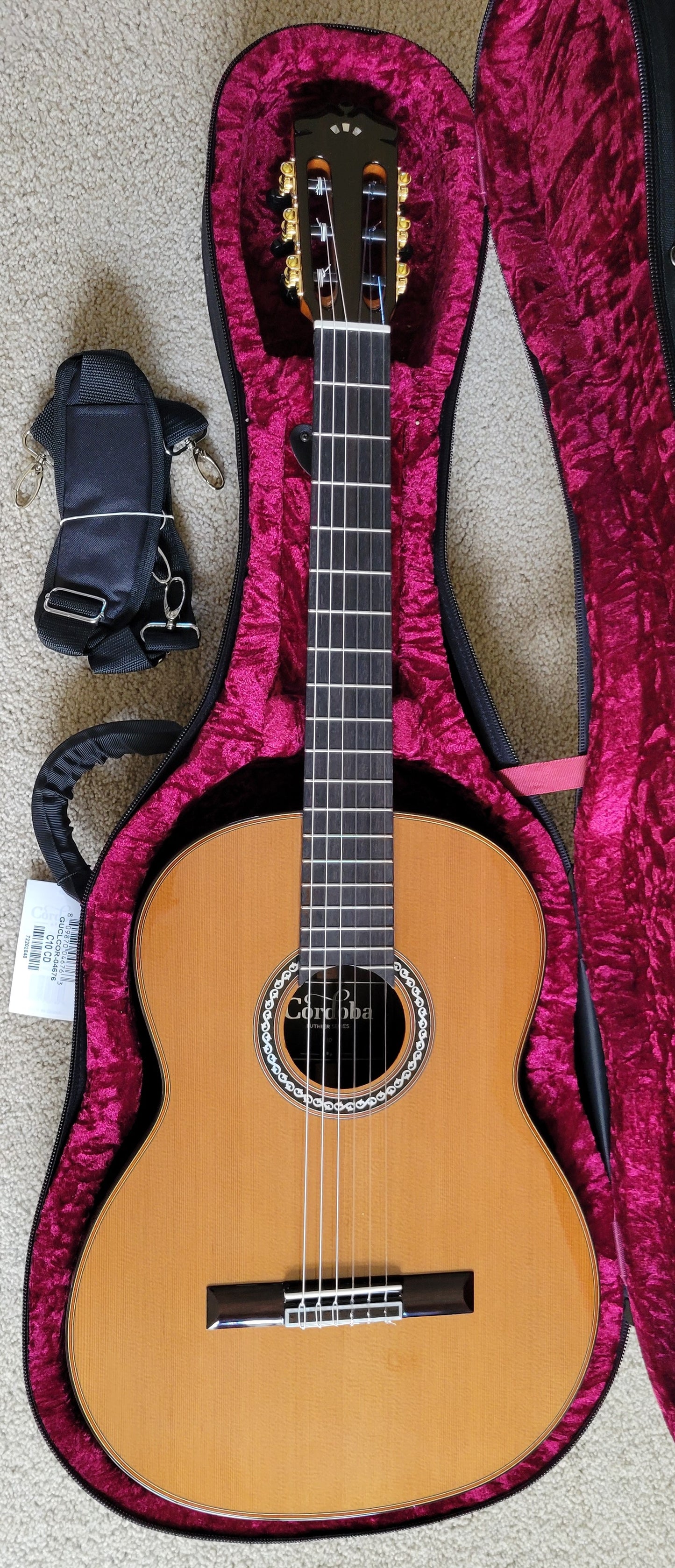 New Cordoba C10 CD Spanish Classical Traditional Acoustic Guitar, Polyfoam Case