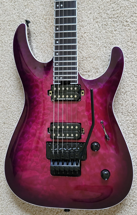 Jackson Pro Plus Series DINKY DKAQ Electric Guitar, Transparent Purple Burst, New Hard Shell Case