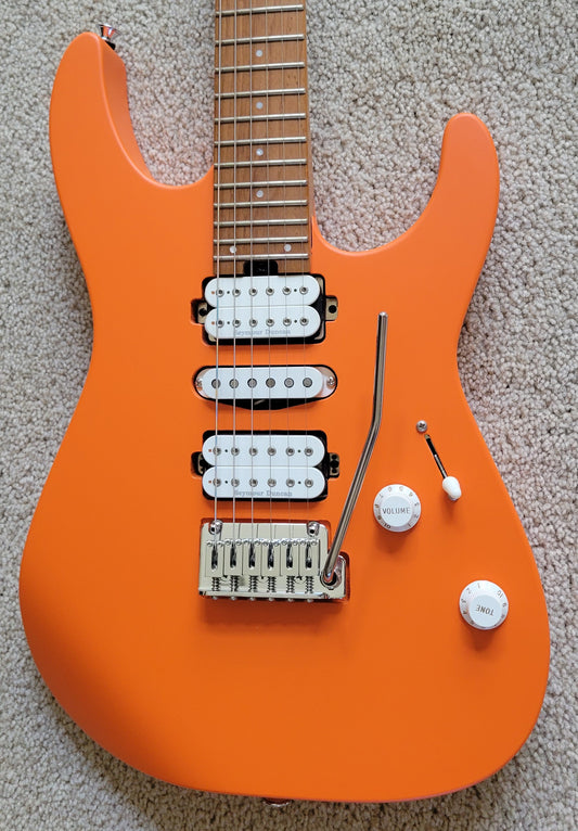 Charvel Pro Mod DK24 HSH 2PT CM Electric Guitar, Satin Orange Crush