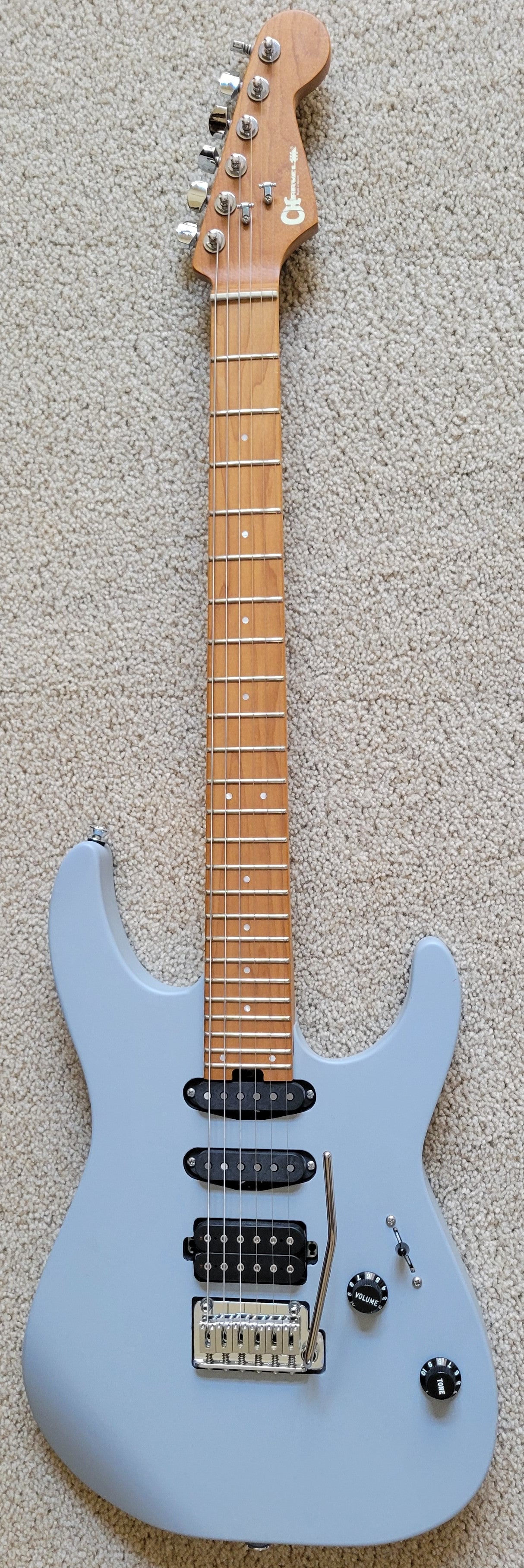 Charvel Pro-Mod DK24 HSS 2PT CM Electric Guitar, Primer Gray