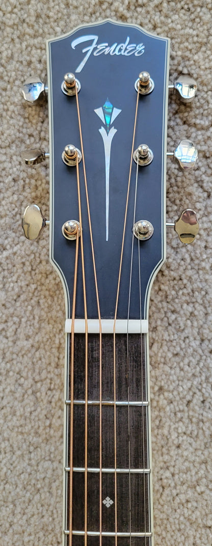 Fender PD-220E Dreadnought Acoustic Electric Guitar, Mahogany Aged Cognac Burst, New Hard Shell Case