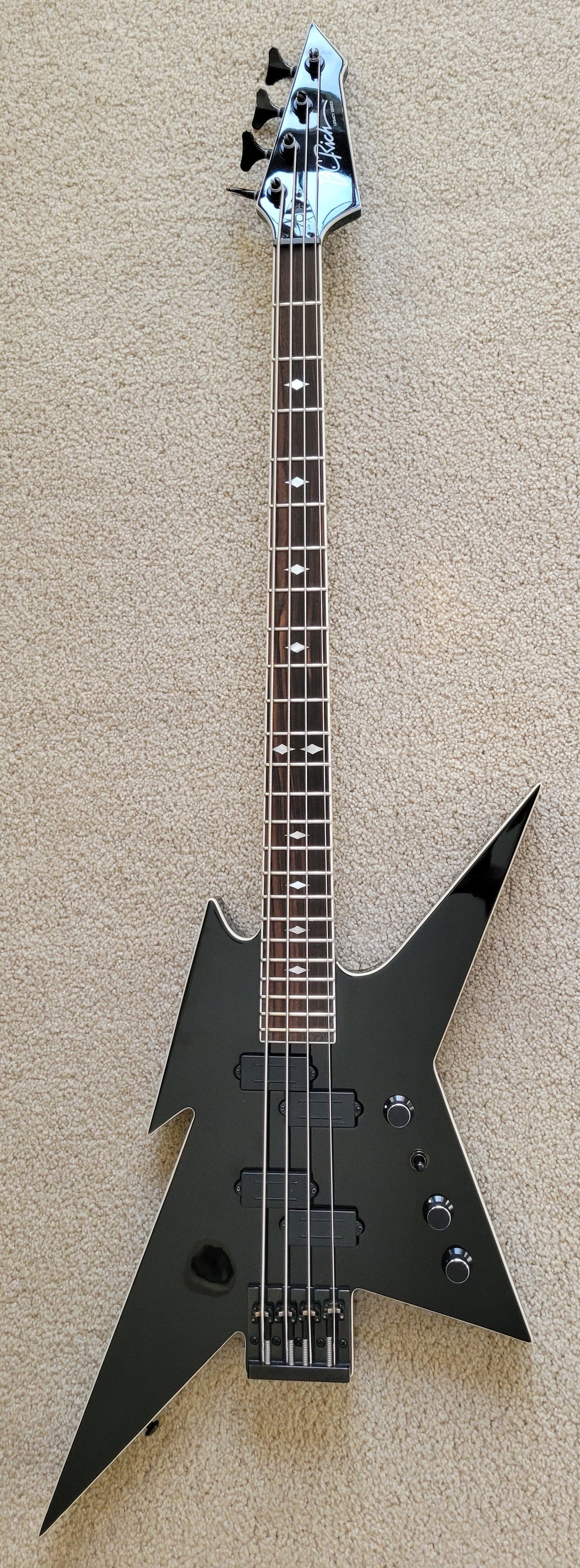 B.C. Rich Ironbird MK1 Legacy Series Bass Guitar, Gloss Black, New Gig Bag