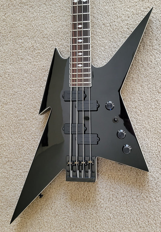 B.C. Rich Ironbird MK1 Legacy Series Bass Guitar, Gloss Black, New Gig Bag