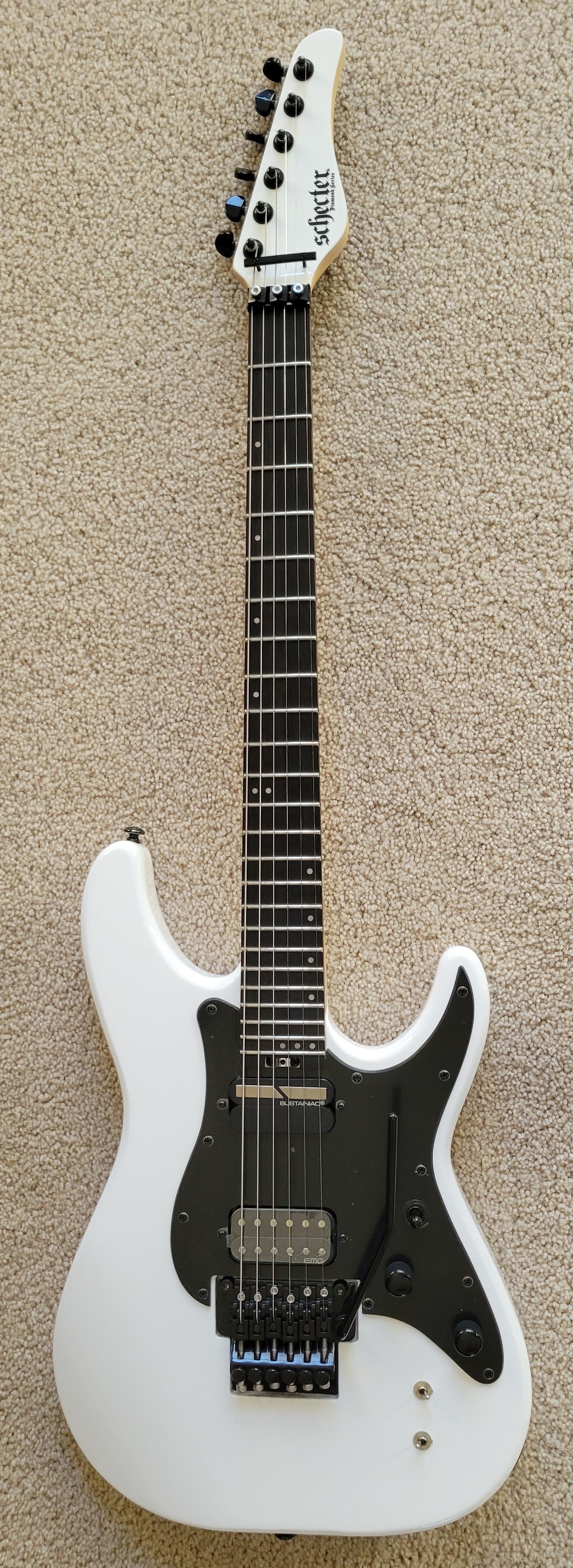 Schecter Sun Valley Super Shredder FR S Gloss White Electric Guitar, New Hard Shell Case