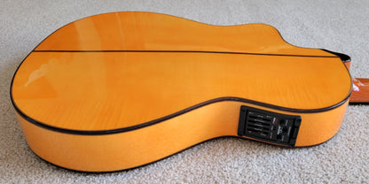 Cordoba 55FCE Spanish Thinbody Gipsy Kings Acoustic Electric Guitar, Honey Amber, HumiCase Hard Shell Case