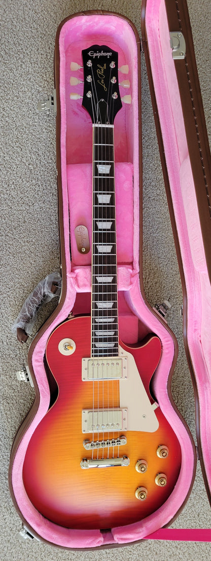 Epiphone 1959 Les Paul Standard Electric Guitar, Aged Dark Cherry Burst, Epiphone Hard Shell Case