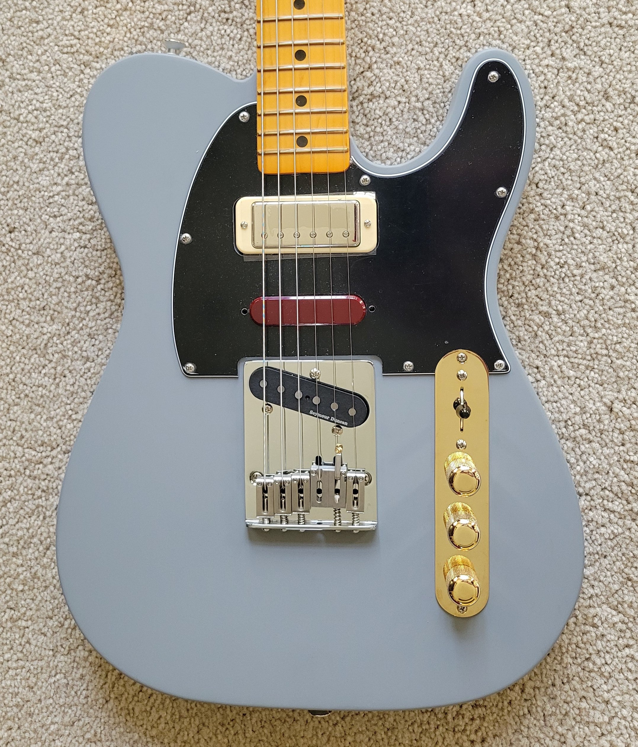 Fender Brent Mason Telecaster Electric Guitar, Primer Gray Satin, G&G ...