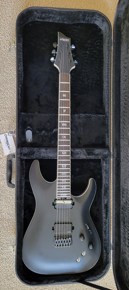 Schecter C-1 HT S SLS Elite Evil Twin Electric Guitar, Satin Black, New Hard Shell Case