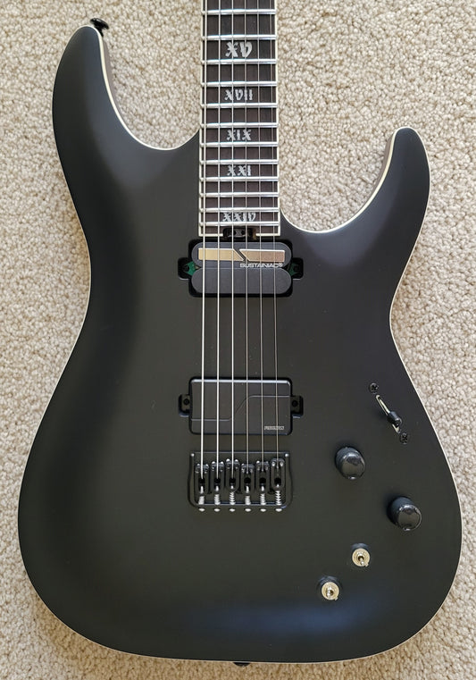 Schecter C-1 HT S SLS Elite Evil Twin Electric Guitar, Satin Black, New Hard Shell Case