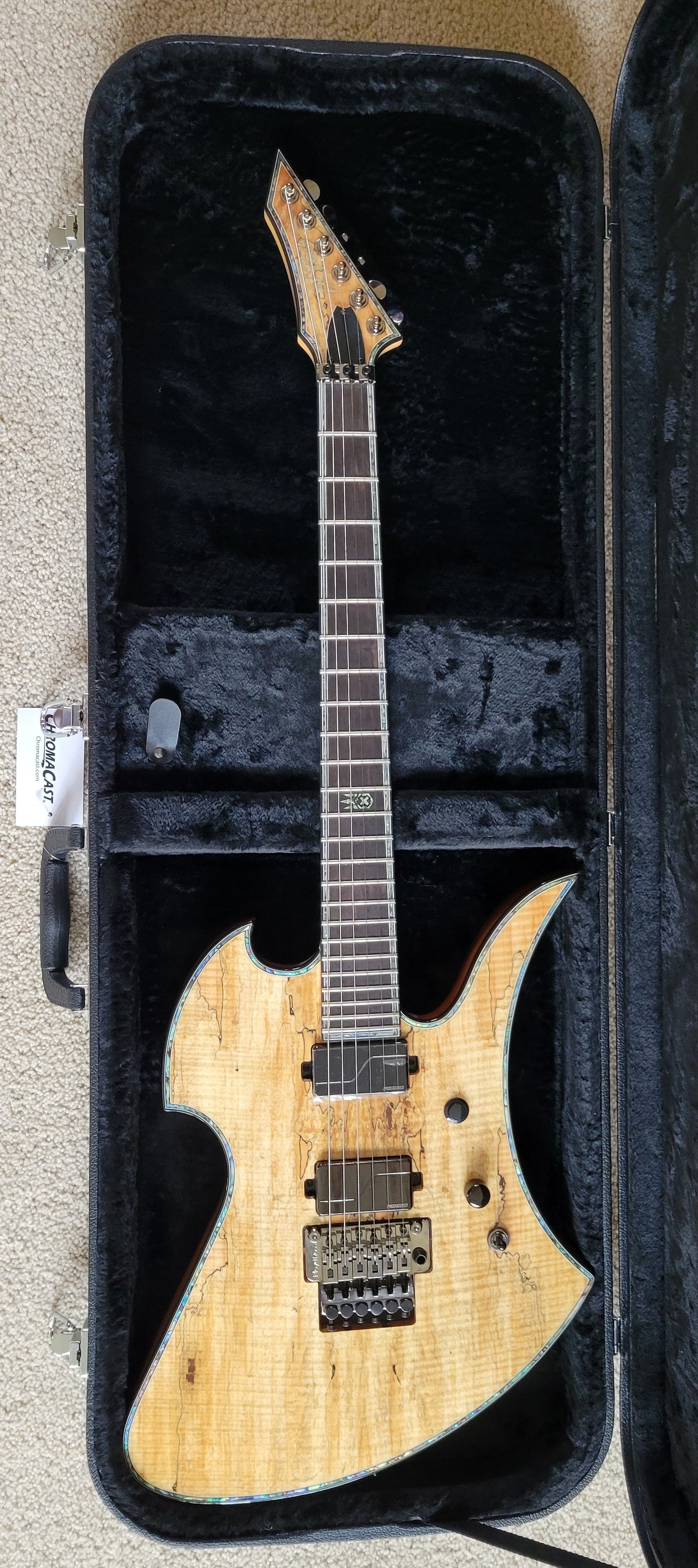 B.C. Rich Mockingbird Extreme Exotic Floyd Rose Electric Guitar, Spalted Maple, New Hard Shell Case