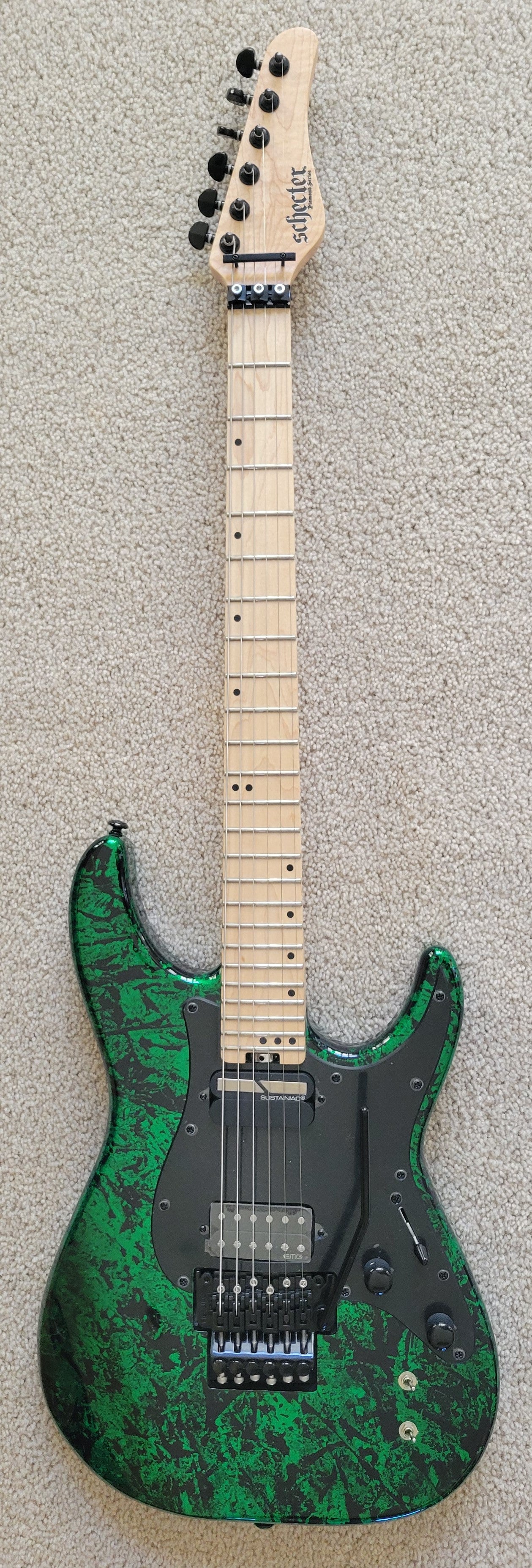 Schecter Sun Valley Super Shredder FR S Electric Guitar, Green Reign