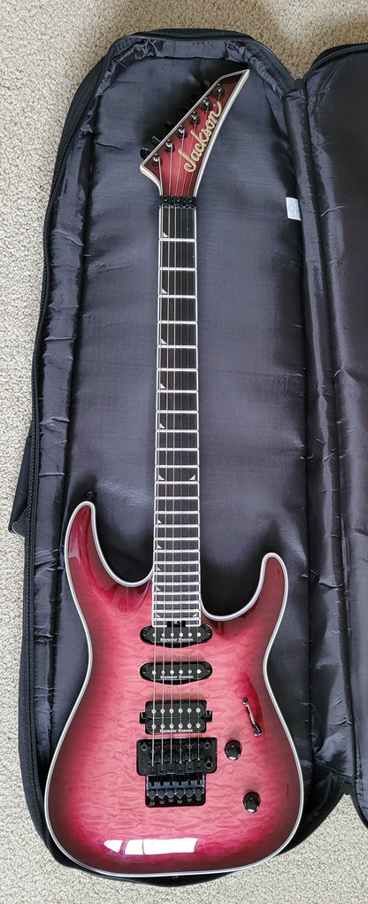 Jackson Pro Plus Series Soloist SLA3Q Electric Guitar, Fuschia Burst, New Gig Bag