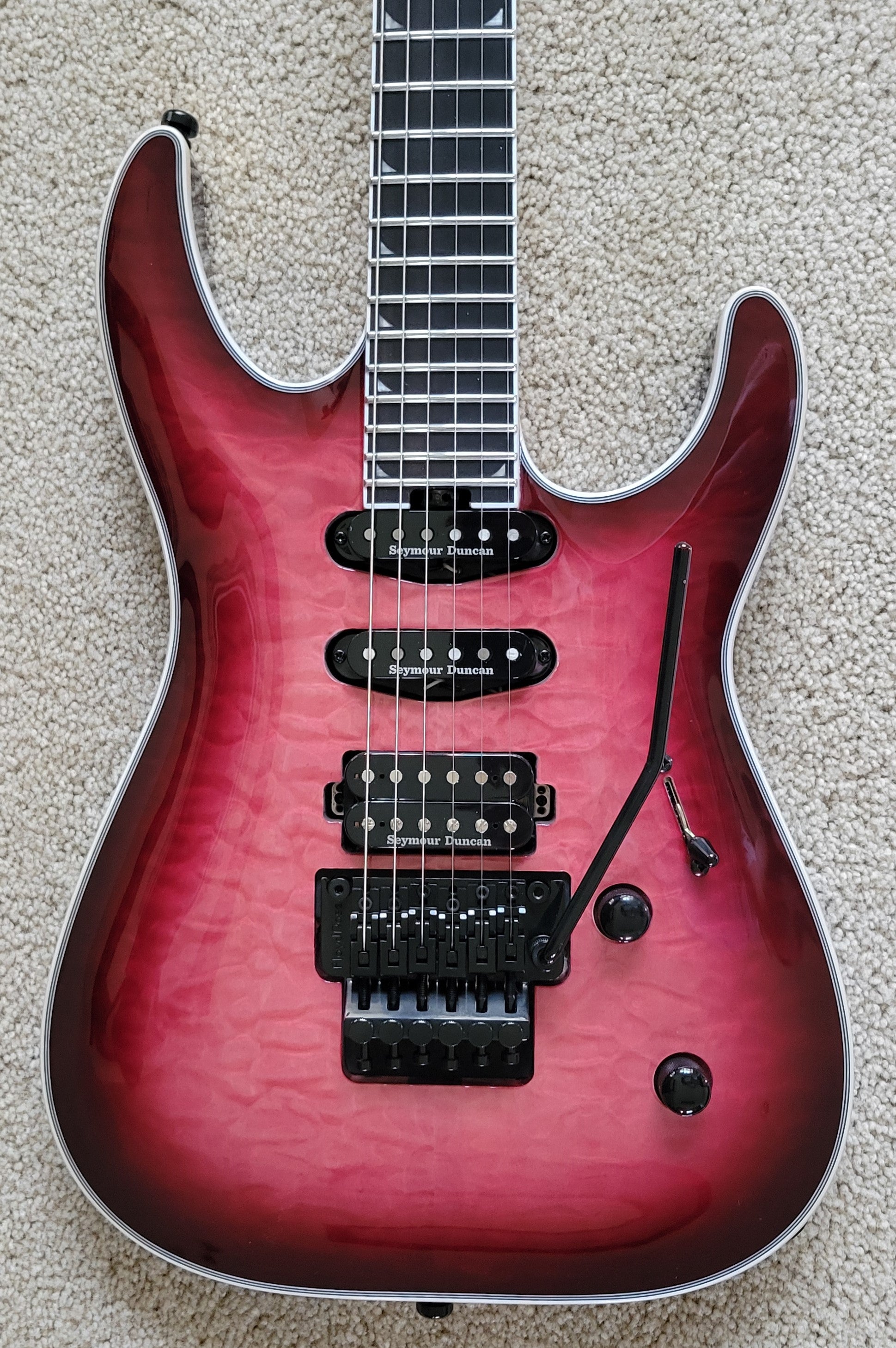 Jackson Pro Plus Series Soloist SLA3Q Electric Guitar, Fuschia Burst ...