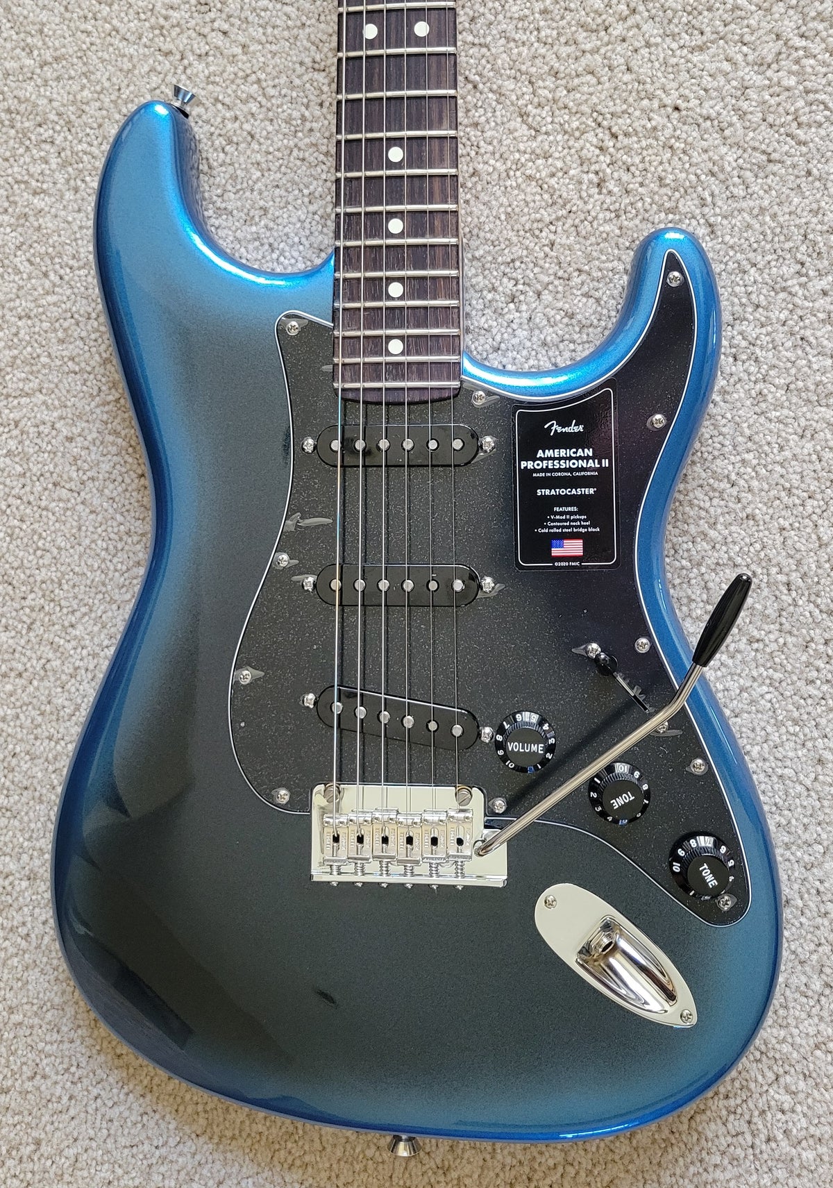 Fender American Professional II Stratocaster Electric Guitar, Dark Nig ...