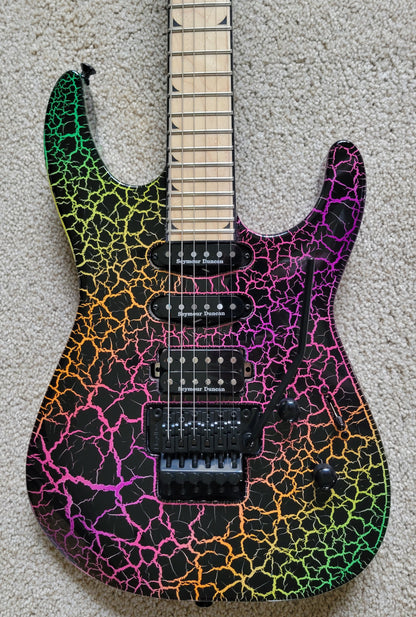 Jackson Pro Series Soloist SL3M Rainbow Crackle Electric Guitar, New Hard Shell Case