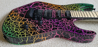 Jackson Pro Series Soloist SL3M Rainbow Crackle Electric Guitar, New Hard Shell Case