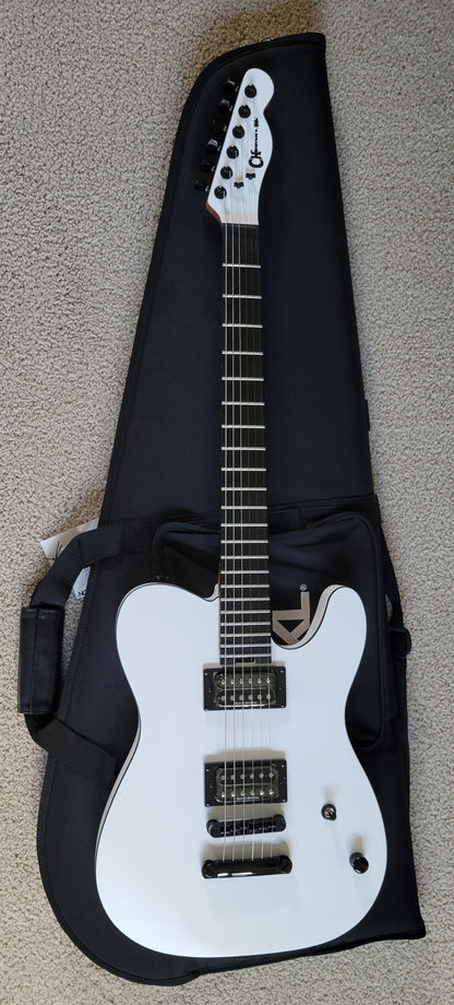 Charvel Joe Duplantier Signature Pro-Mod San Dimas Style 2 HH Electric Guitar, Satin White, TKL Gig Bag