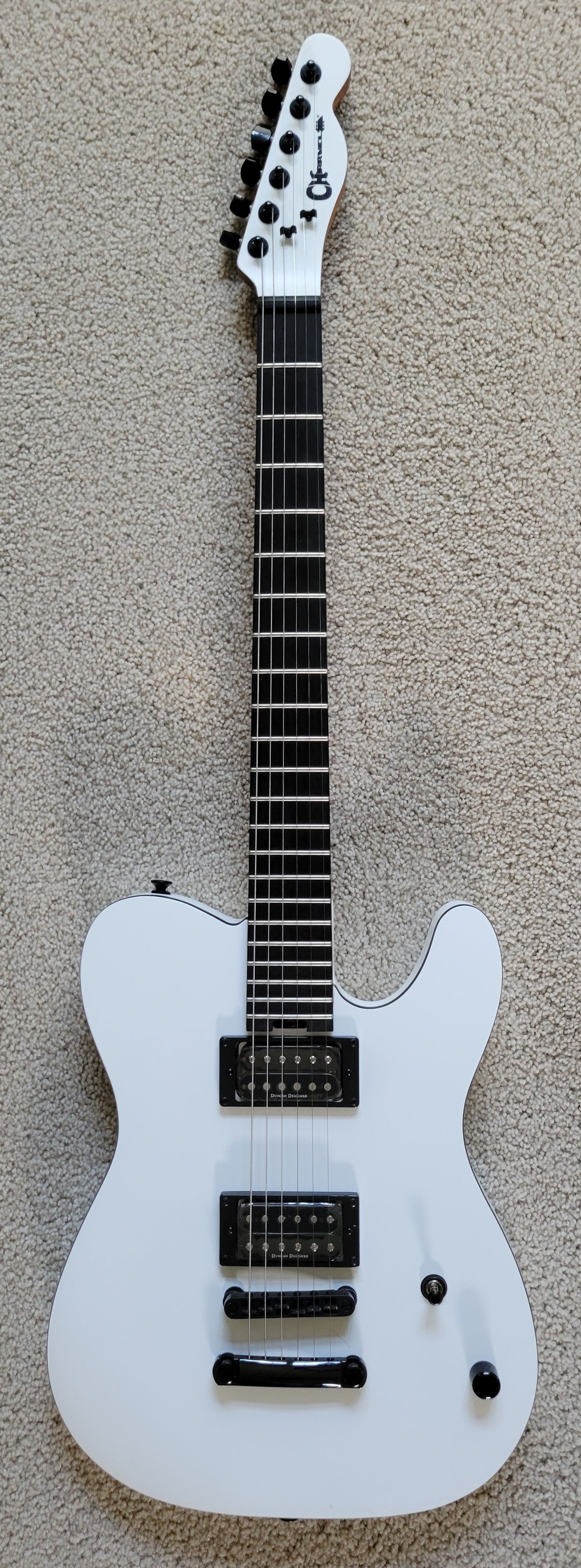 Charvel Joe Duplantier Signature Pro-Mod San Dimas Style 2 HH Electric Guitar, Satin White, TKL Gig Bag