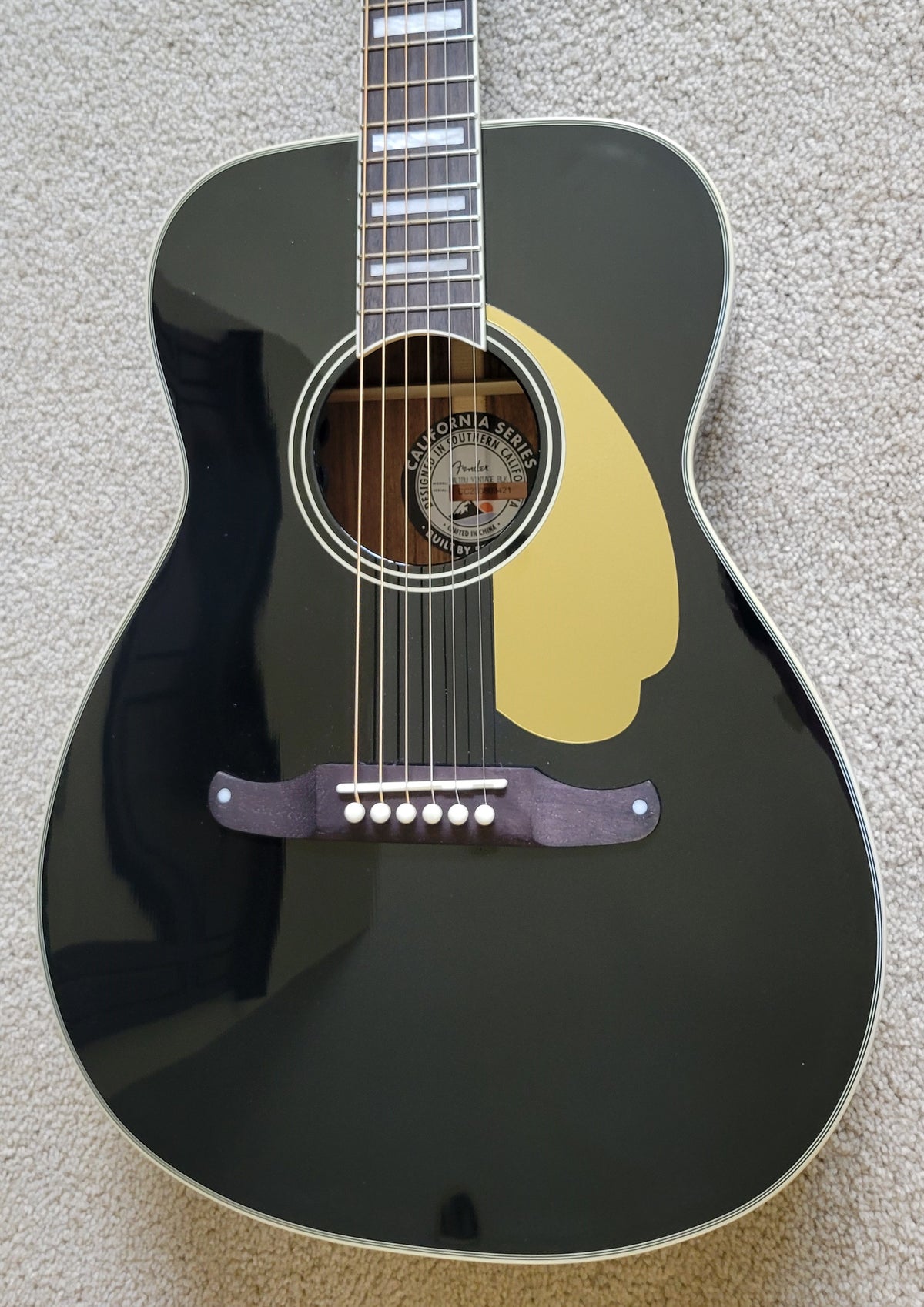 Fender California Vintage Malibu Acoustic Electric Guitar, Black, Hard ...