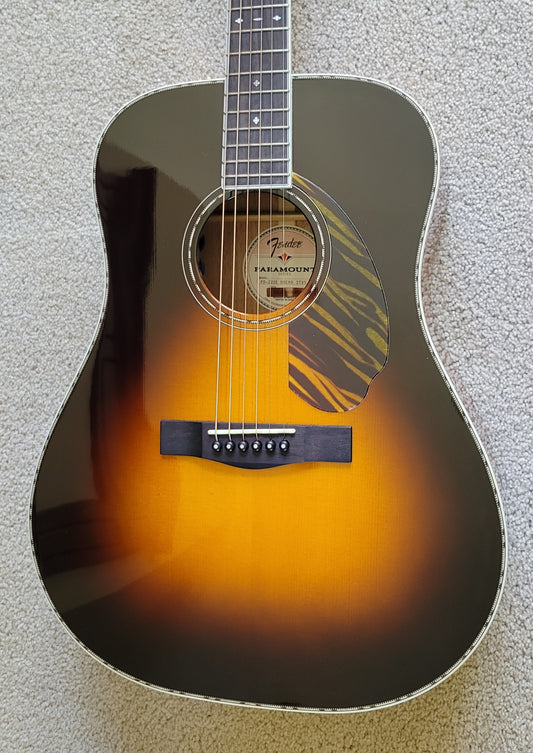 Fender PD-220E Dreadnought Acoustic Electric Guitar, 3 Color Vintage Sunburst, Hard Shell Case