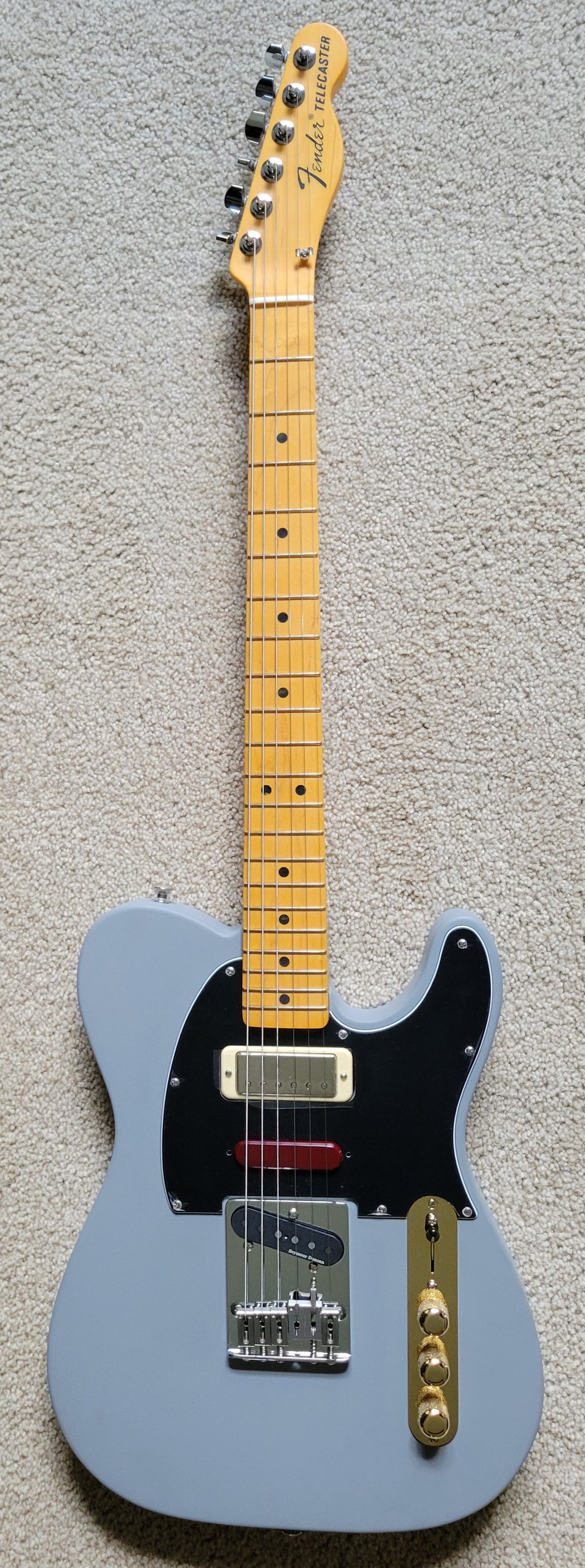 Fender Brent Mason Telecaster Electric Guitar, Primer Gray Satin, G&G Hard Shell Case