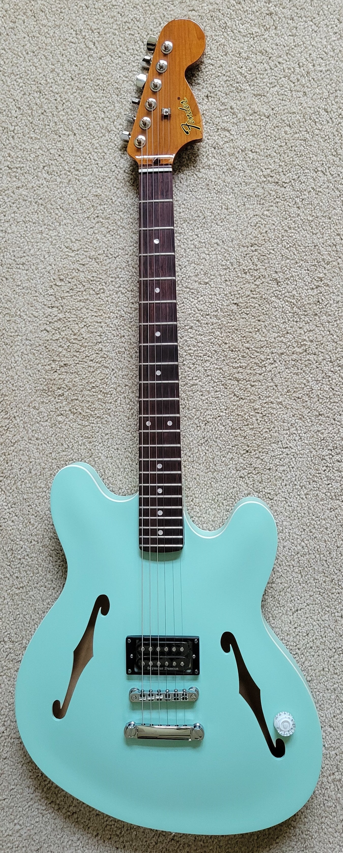 Fender Tom DeLonge Starcaster Electric Guitar, Surf Green, Hard Shell Case