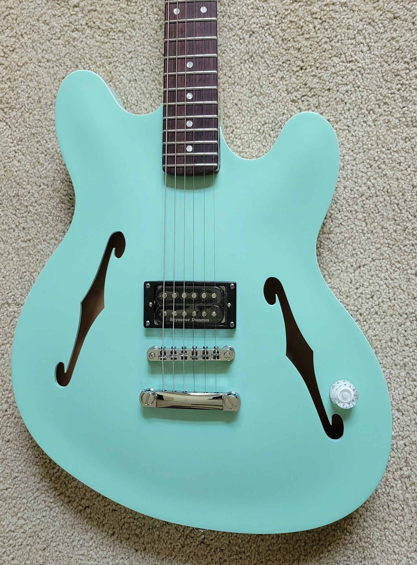 Fender Tom DeLonge Starcaster Electric Guitar, Surf Green, Hard Shell Case