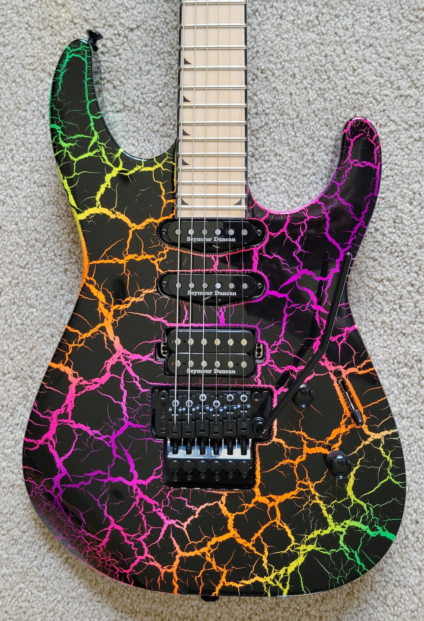 Jackson Pro Series Soloist SL3M Rainbow Crackle Electric Guitar