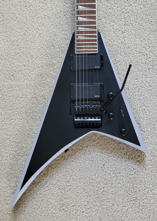 Jackson X Series Rhoads RRX24-MG7 Electric Guitar, Satin Black with Primer Gray Bevels