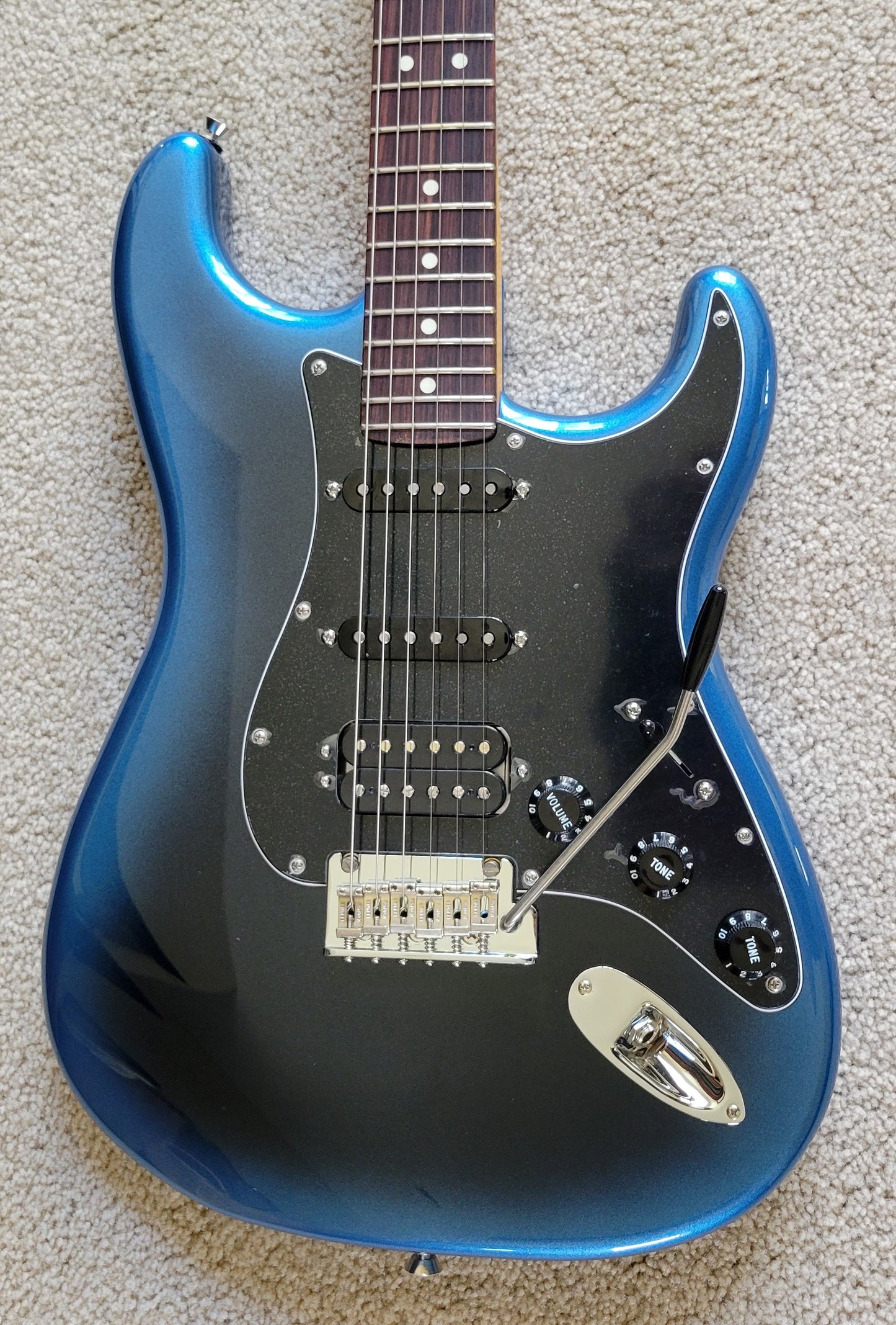 Fender American Professional II Stratocaster HSS Electric Guitar, Dark Night, Deluxe Molded Hardshell Case