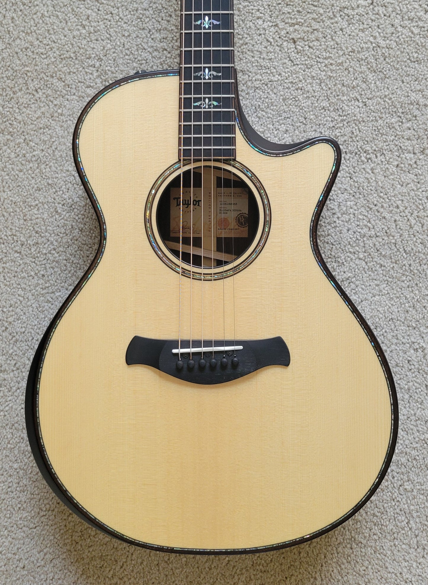 Taylor Builder's Edition 912ce Acoustic Electric Guitar, Natural Satin, Hard Shell Case