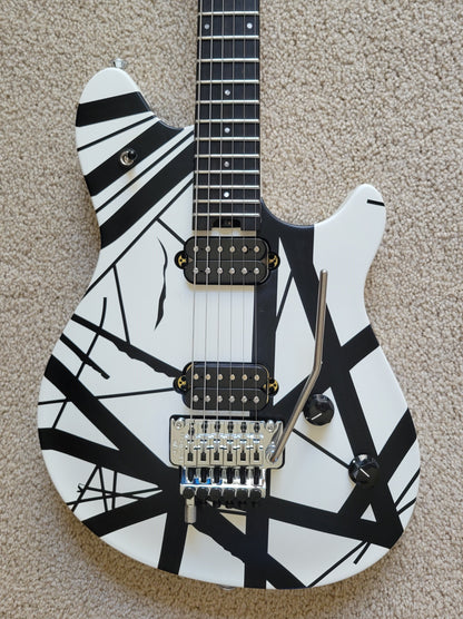 EVH Wolfgang Special Striped Electric Guitar, Black and White, EVH Gig Bag