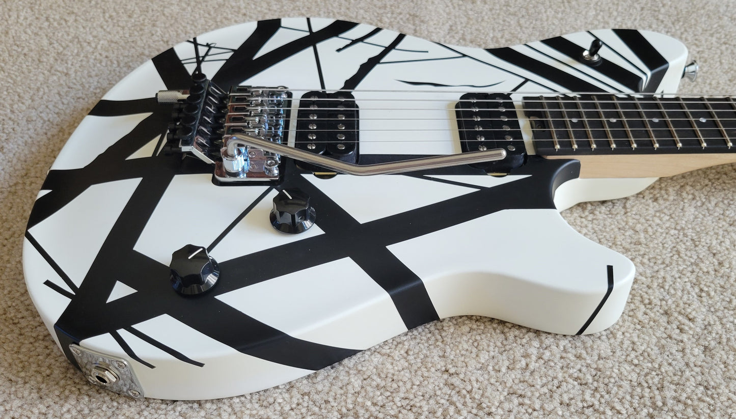 EVH Wolfgang Special Striped Electric Guitar, Black and White, EVH Gig Bag