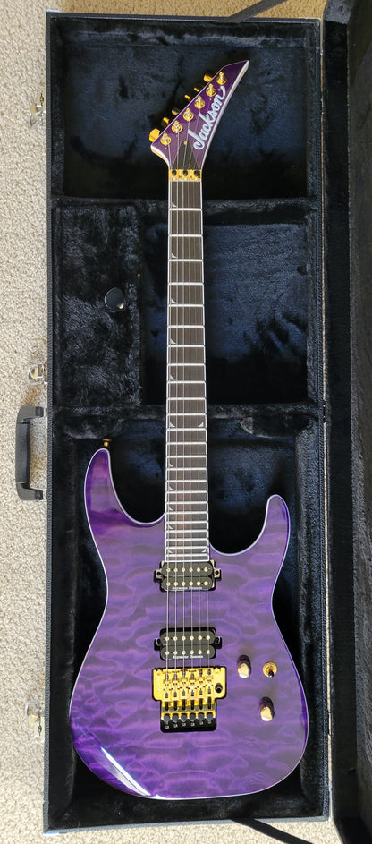 Jackson Pro Series Soloist SL2Q MAH Electric Guitar, Transparent Purple, New Hard Shell Case