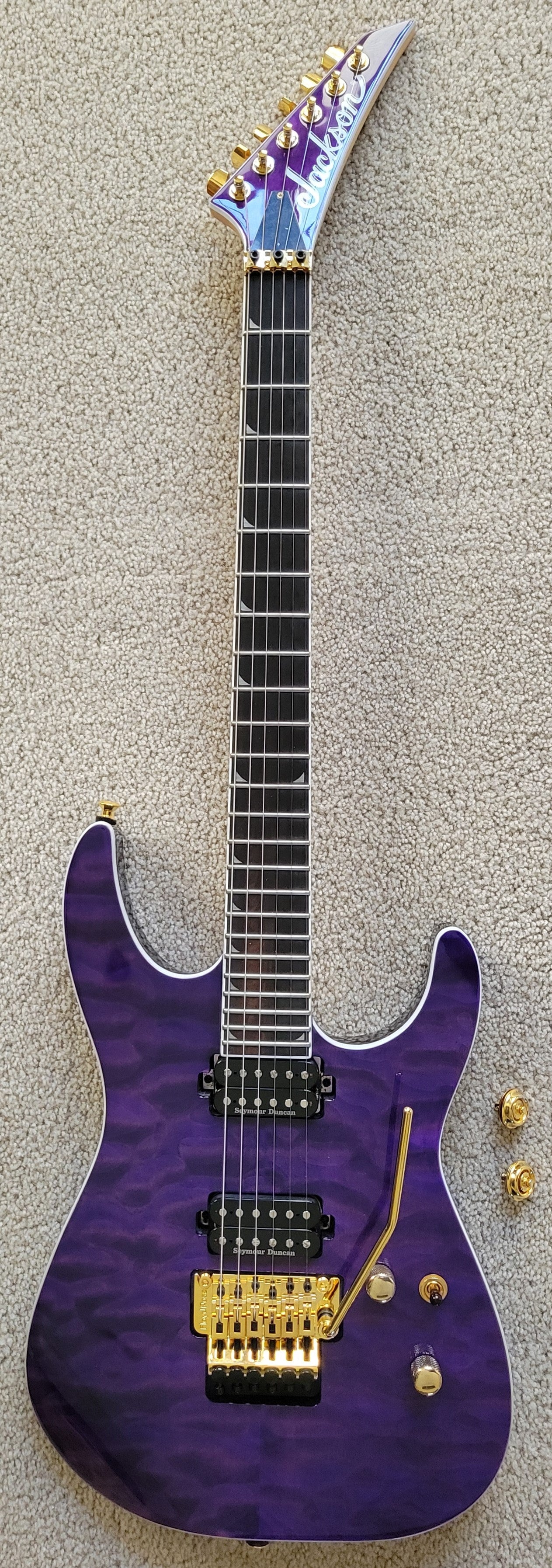 Jackson Pro Series Soloist SL2Q MAH Electric Guitar, Transparent Purple, New Hard Shell Case