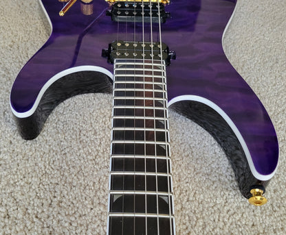 Jackson Pro Series Soloist SL2Q MAH Electric Guitar, Transparent Purple, New Hard Shell Case