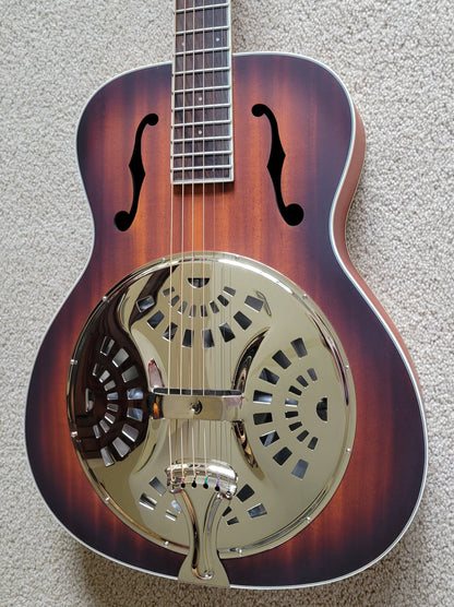 Fender PR-180E Acoustic Electric Resonator Guitar, Aged Cognac Burst, Hard Shell Case