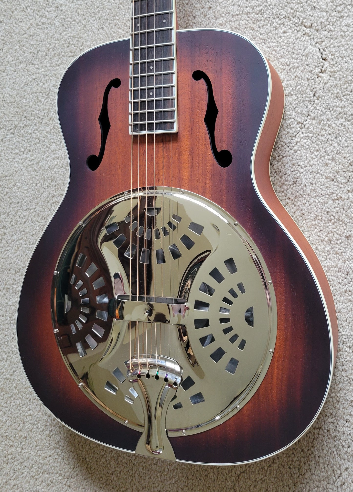 Fender PR-180E Acoustic Electric Resonator Guitar, Aged Cognac Burst, Hard Shell Case