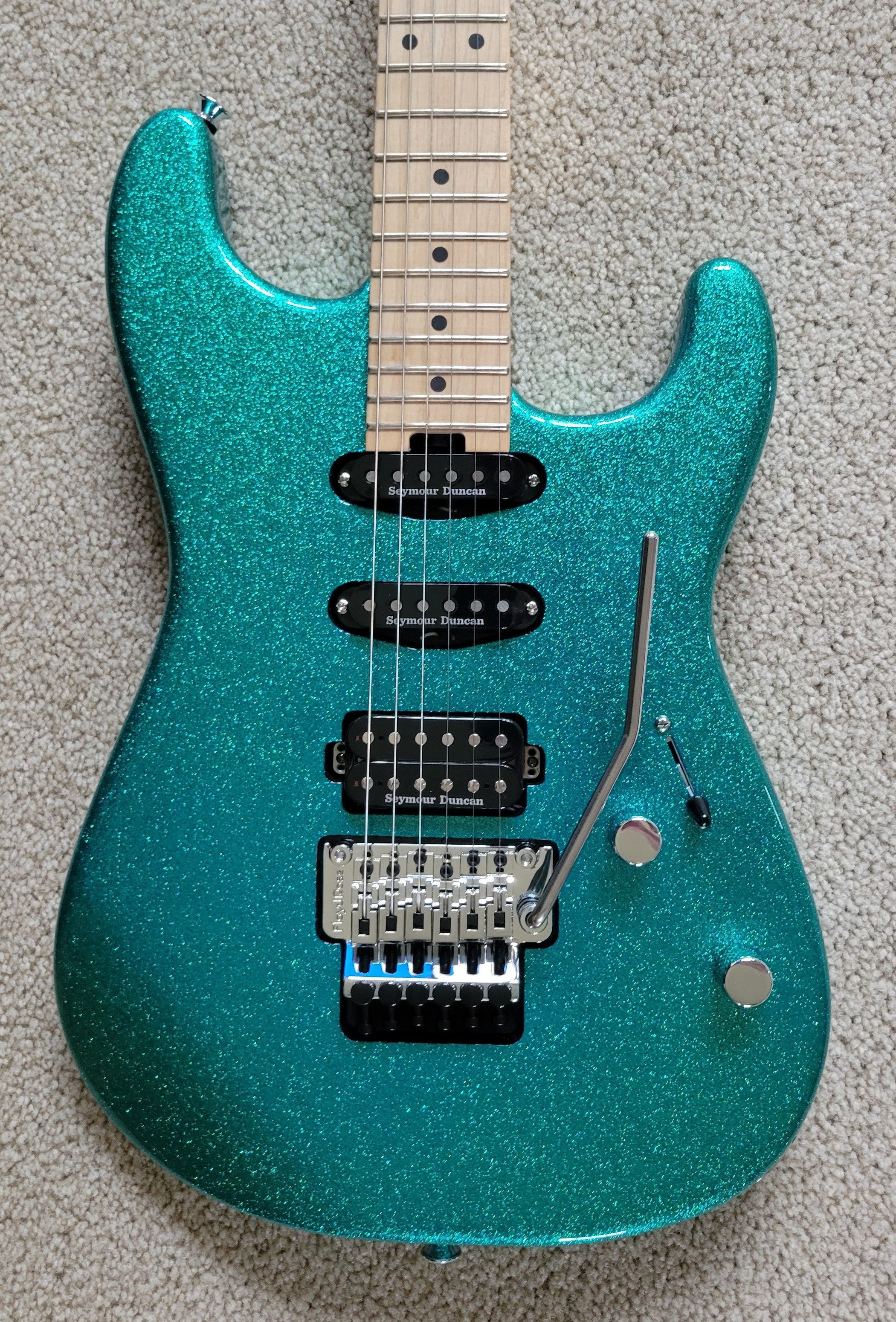 Charvel Pro-Mod San Dimas Style 1 HSS FR M Electric Guitar, Aqua Flake ...